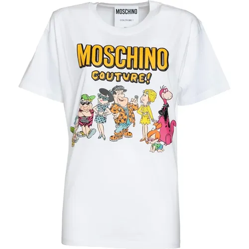 Flinstones-Themen-Oversized-T-Shirt , Damen, Größe: XS - Moschino - Modalova