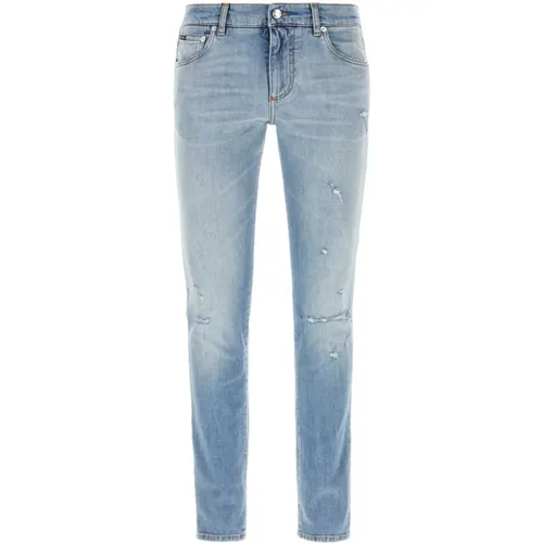 Slim-Fit Stretch Denim Jeans , Herren, Größe: L - Dolce & Gabbana - Modalova