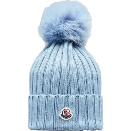 Beanie with Pom Pom - Light , female, Sizes: ONE SIZE - Moncler - Modalova