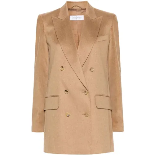 Camel Hair Double-Breasted Jacket , female, Sizes: S, M, XS - Max Mara - Modalova