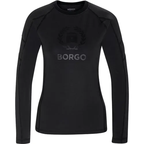 Andalusia Longlap Nero T-Shirt , female, Sizes: L, XL, S, M, XS - Borgo - Modalova