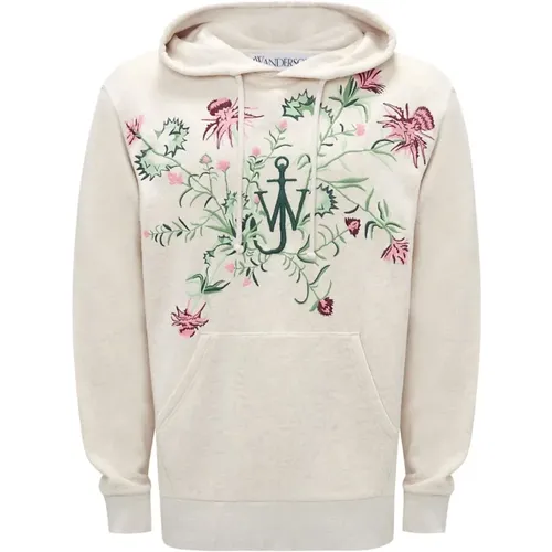 Floral Embroidered Hoodie , male, Sizes: S, M - JW Anderson - Modalova