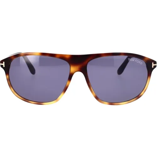 Classic Square Sunglasses in Havana Blue , unisex, Sizes: 60 MM - Tom Ford - Modalova