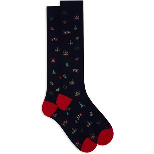 Lange blaue Baumwollsocken für Herren mit gemischtem Weihnachtsmotiv,Lange rote Baumwollsocken für Herren mit gemischtem Weihnachtsmotiv,Lange graue - Gallo - Modalova