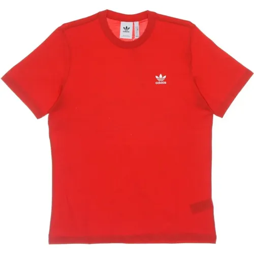 Rotes Herren Tee mit Logo-Stickerei , Herren, Größe: L - Adidas - Modalova