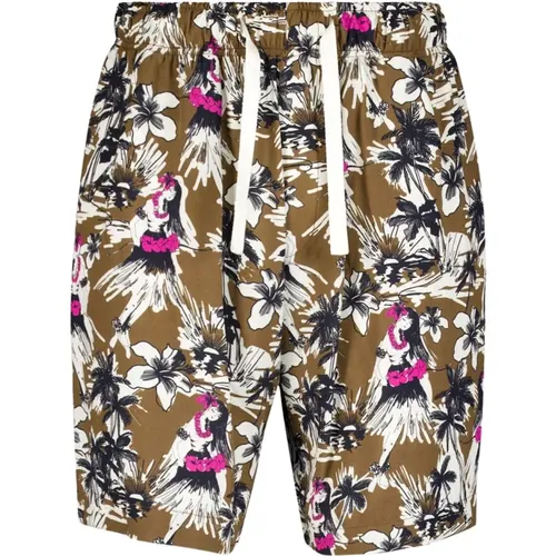Hula Cargo Graphic-Print Shorts , male, Sizes: L - Palm Angels - Modalova