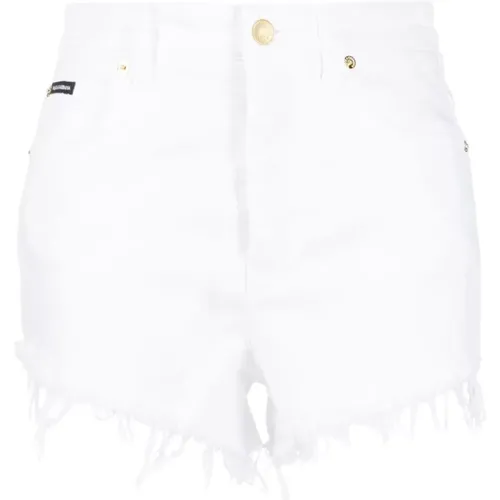 High-Waisted Frayed Denim Shorts , female, Sizes: 2XS - Dolce & Gabbana - Modalova