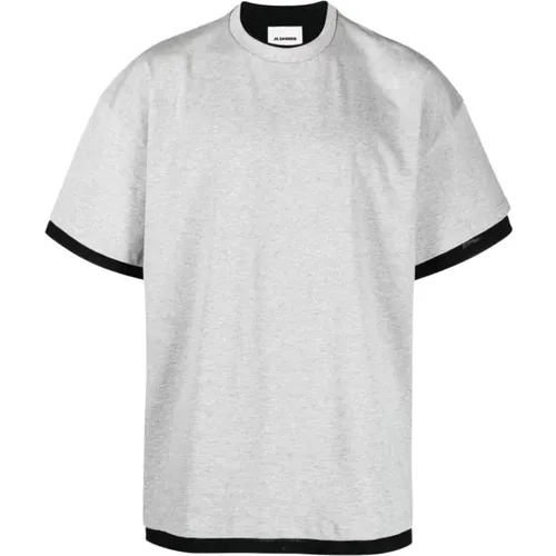Double Layer Mens T-Shirt , male, Sizes: S - Jil Sander - Modalova