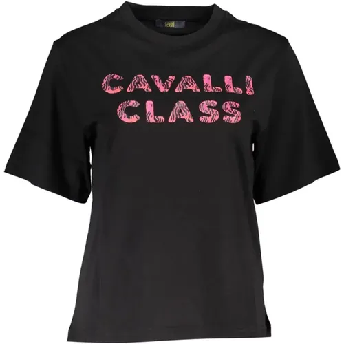 Logo Print T-Shirt für Frauen , Damen, Größe: M - Cavalli Class - Modalova
