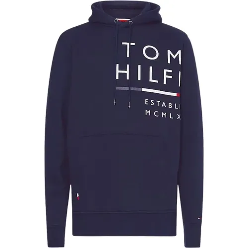 Sweatshirt With Hood AND Logo ON THE Chest AND Back , male, Sizes: M - Tommy Hilfiger - Modalova