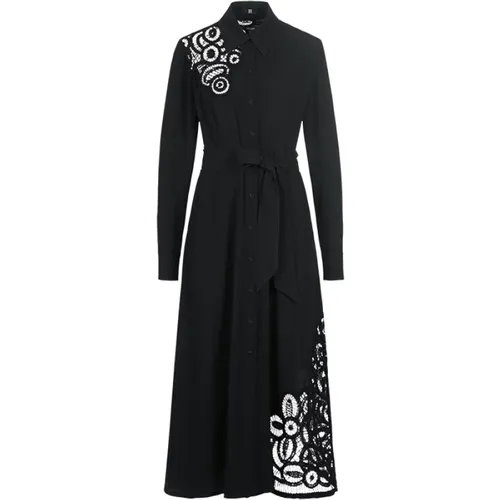 Elegantes Schwarzes Kleid mit Makramee-Details , Damen, Größe: M - RIANI - Modalova