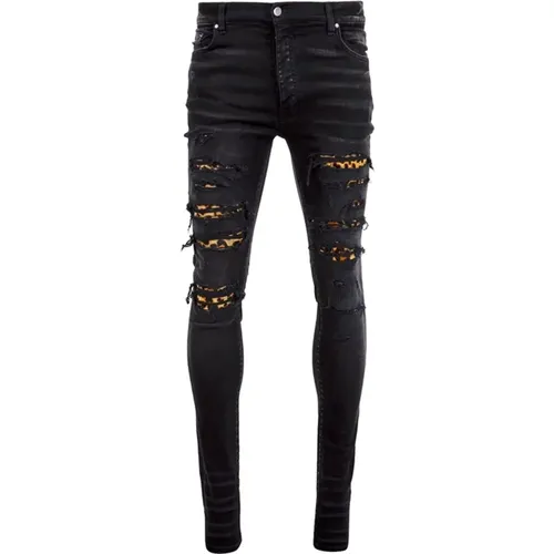 Leopard Denim Jeans mit Leoparden-Detail - Amiri - Modalova