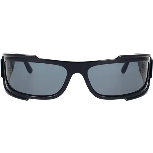 Rectangular Sunglasses with Dark Grey Lens and Frame , unisex, Sizes: 67 MM - Versace - Modalova