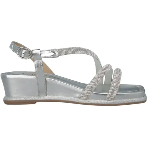 Crystal Strap Wedge Sandal , female, Sizes: 8 UK, 6 UK, 7 UK, 4 UK, 3 UK, 5 UK - Alma en Pena - Modalova