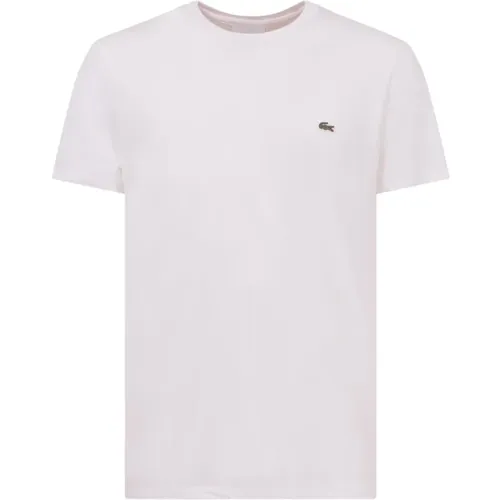 Weiße T-Shirts und Polos mit gesticktem Logo , Herren, Größe: 2XL - Lacoste - Modalova