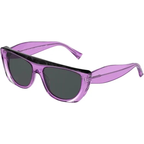 Trouville Sunglasses - Translucent Purple Noir Mikli/Grey , female, Sizes: 57 MM - Alain Mikli - Modalova