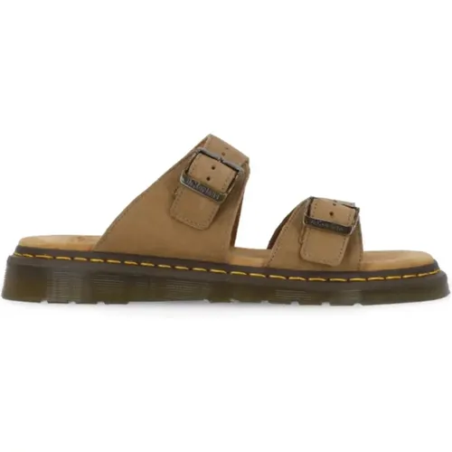 Leather Sandals with Round Toe , male, Sizes: 8 UK, 9 UK, 7 UK, 10 UK - Dr. Martens - Modalova