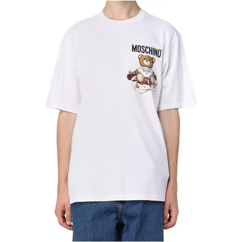 T-shirts and Polos , male, Sizes: S, M, L - Moschino - Modalova