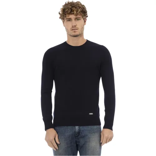 Trendy Long Sleeve Crewneck Sweater , male, Sizes: 2XL, M, L, XL - Baldinini - Modalova