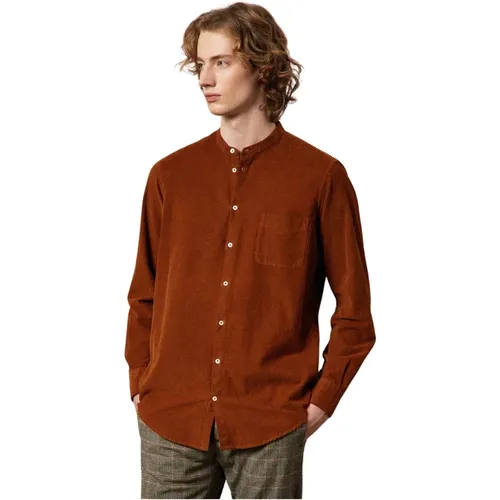 Klassisches Baumwollhemd mit Stehkragen , Herren, Größe: 2XL - Massimo Alba - Modalova