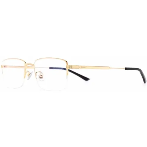 Gold Optical Frame for Everyday Use , male, Sizes: 55 MM - Cartier - Modalova