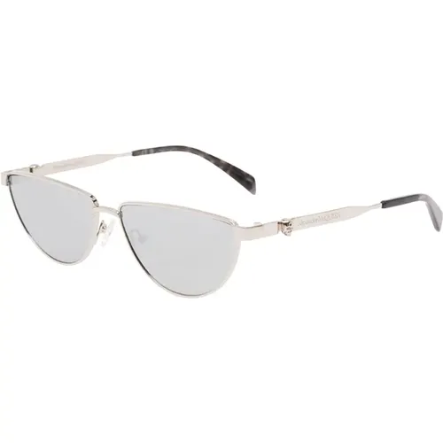 Grey Metallic Frame Sunglasses , female, Sizes: ONE SIZE - alexander mcqueen - Modalova