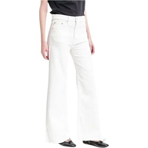 Weiße High Waist Flared Jeans , Damen, Größe: W26 - Cycle - Modalova