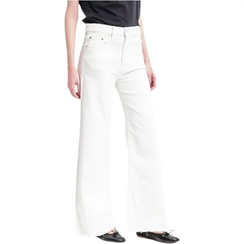 Weiße High Waist Flared Jeans , Damen, Größe: W28 - Cycle - Modalova