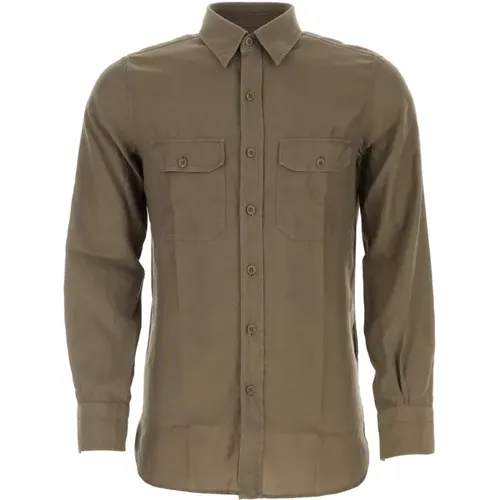 Army Cupro Blend Hemd , Herren, Größe: 2XL - Tom Ford - Modalova