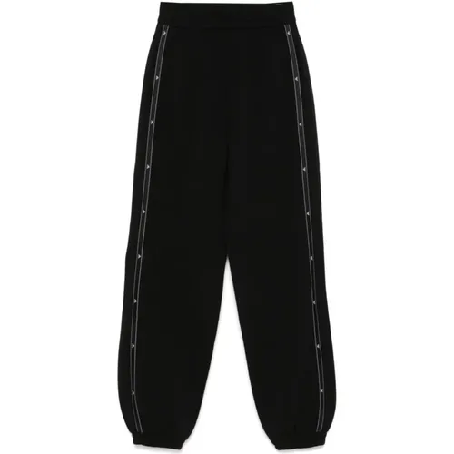 Schwarze Jerseyhose mit Logoband , Damen, Größe: L - Emporio Armani - Modalova