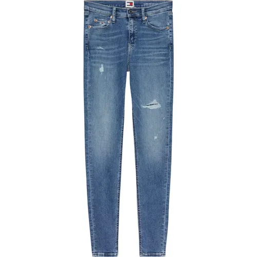 Blaue Skinny Fit Denim Jeans , Damen, Größe: W25 - Tommy Jeans - Modalova