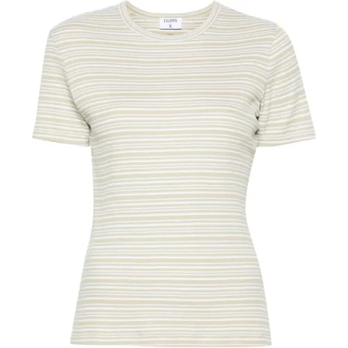 Gestreiftes Grünes T-Shirt , Damen, Größe: M - Filippa K - Modalova