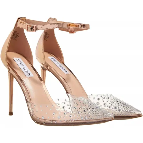 Rosegold Stiletto mit dekorativen Steinen , Damen, Größe: 37 EU - Steve Madden - Modalova