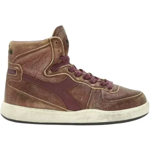 Metallic Leather High-Top Sneakers , female, Sizes: 6 UK, 3 UK, 5 UK - Diadora - Modalova