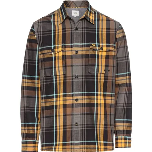 Checked Shirt in Overhsirt Style , male, Sizes: 2XL, M - camel active - Modalova