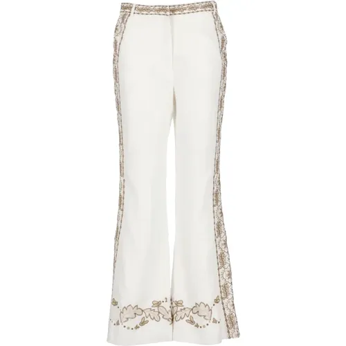 Linen Pants with Embroidered Details , female, Sizes: M - Hale Bob - Modalova