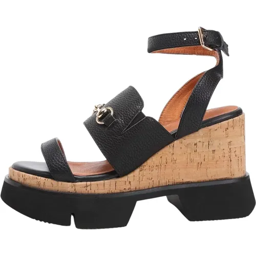 Women Wedge Sandals with Rubber Sole , female, Sizes: 7 UK, 5 UK - Emanuelle Vee - Modalova
