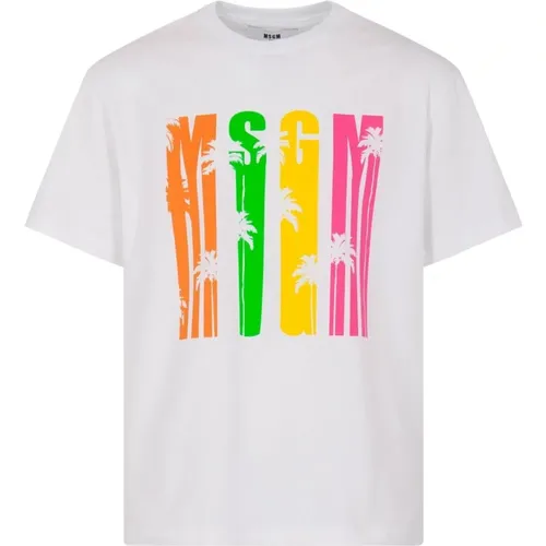 Weiße Grafik-T-Shirt für Kinder - Msgm - Modalova