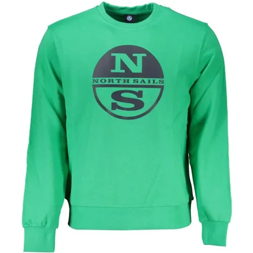 Gebürsteter Sweatshirt mit Logo-Druck , Herren, Größe: 2XL - North Sails - Modalova