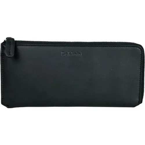 Schwarzes Leder Reißverschlussbrieftasche , Damen, Größe: ONE Size - Baldinini - Modalova