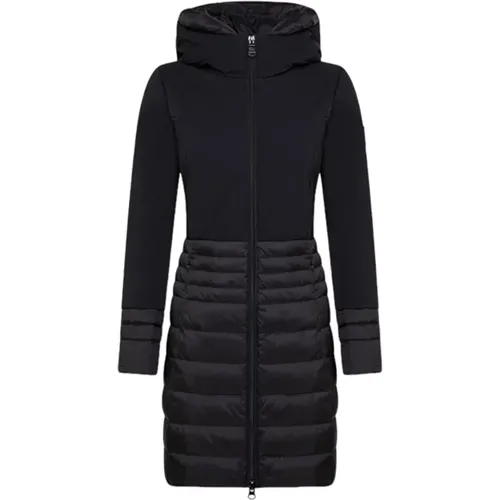 Schwarze Lange Daunenjacke aus hochwertigen Materialien , Damen, Größe: XS - DEKKER - Modalova