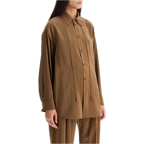 Silk Oversized Shirt with Removable Sash , female, Sizes: XS, S - Lemaire - Modalova