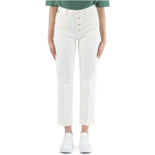 Straight Fit Jeans mit Logo-Patch , Damen, Größe: W27 - Boss - Modalova