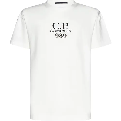 Embroidered Logo Crew Neck T-shirt , male, Sizes: S - C.P. Company - Modalova