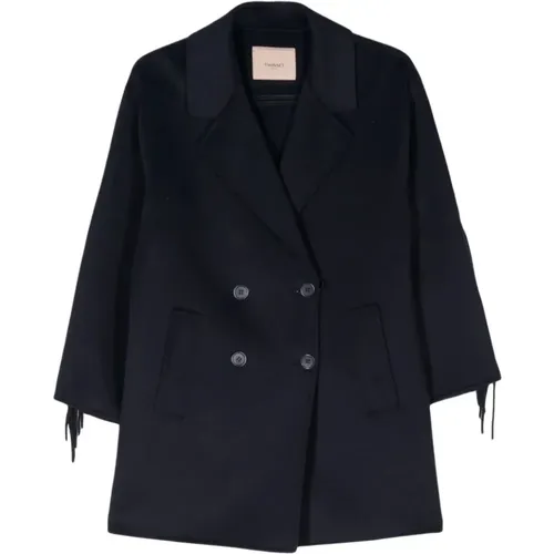 Fringed Short Coat , female, Sizes: 2XL, XS, L, S, 2XS, M, XL - Twinset - Modalova