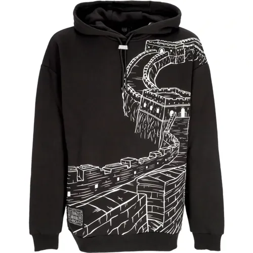 Chinese Wall Outline Hoodie Schwarz/Weiß , Herren, Größe: S - Dolly Noire - Modalova