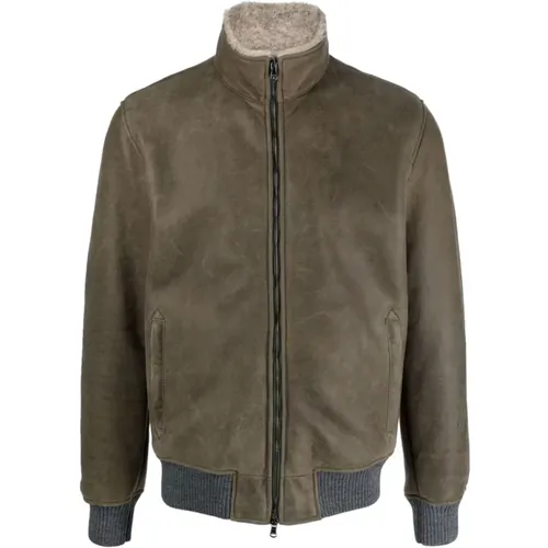 Classic Leather Jacket , male, Sizes: 2XL - Barba - Modalova