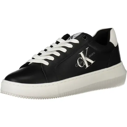 Sportliche schwarze Damensneaker mit Logoaufdruck , Damen, Größe: 37 EU - Calvin Klein - Modalova