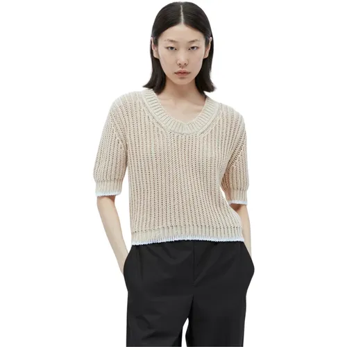 Short-Sleeve Sweater , female, Sizes: S - Moncler - Modalova