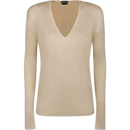 Hellbeiger V-Ausschnitt Pullover - Tom Ford - Modalova